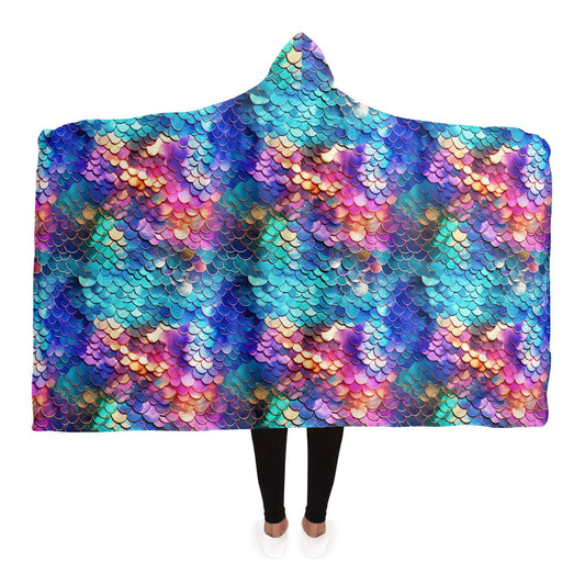 Aqua Enchantment  Oversized Sherpa Fleece Hooded Blanket  copy